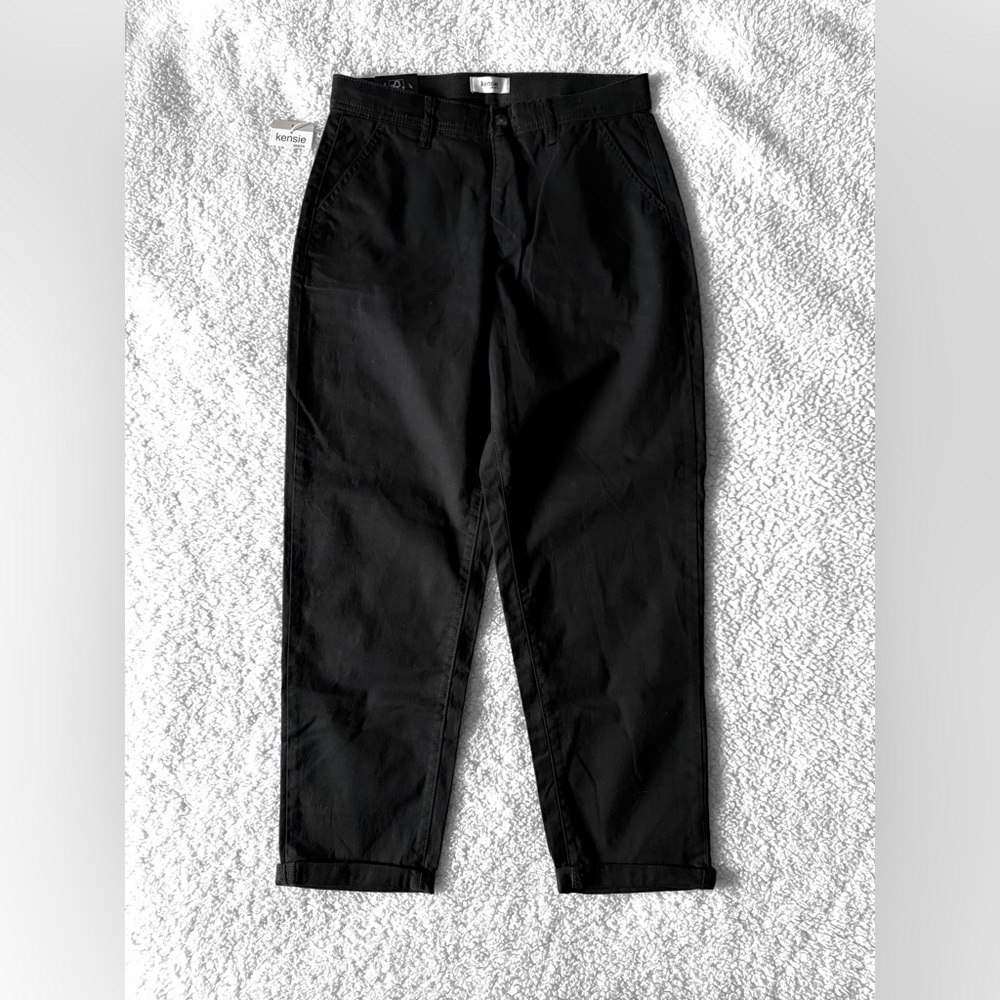 Kensie Jeans Women's Mid Rise Chino Trouser Black Size 6 (Small) New with Tags